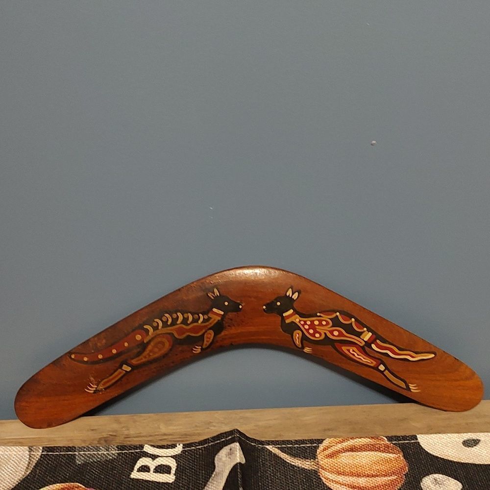 Hand Made Wooden Boomerang Australian Aboriginal Art